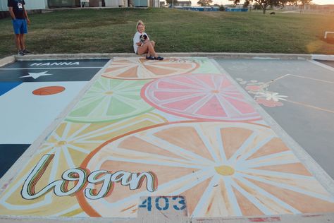 Volleyball Senior Parking Spots, Orange Senior Parking Spot, Senior Parking Spot Girly, Senior Parking Spots Flowers, Cute Senior Parking Spot Ideas Pink, Creative Parking Spot Painting, Disney Parking Spot, Senior Painted Parking Spots, Painted Parking Spots Senior Girls