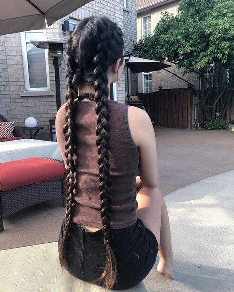 Two Braids Hairstyle Long Hair, Brown Long Hair Inspiration, Long Hair In Braids, Hairbraidstyles For Long Hair, Black Long Hair Hairstyles, Long Messy Braid, Hair Care For Long Hair, Hairstyles Super Long Hair, Thick Long Braids