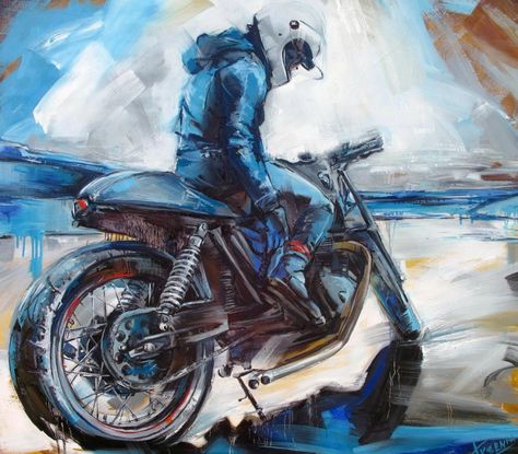 Badass Motorcycle Art by Kseniarts_k Art Moto, Motorcycle Art Painting, Motorbike Art, Motorcycle Artwork, Motorcycle Drawing, Motor Mobil, Motorcycle Illustration, Motorcycle Painting, Biker Art