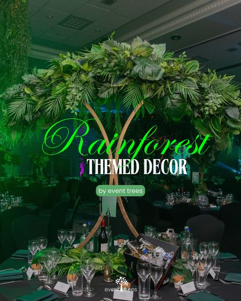 Create a rainforest with us 🌳🌺 From life-like trees to tropical leaves and vibrant florals - we have everything you need to transform your venue space into a green oasis 💚 Perfect for: 🏆 Awards & Galas ✅ Brand Activations 🌳 Corporate Celebrations Get in touch with our team today! info@event-trees.com #eventdecor #rainforestdecor #rainforesttheme #eventtheme #corporateevent #eventmanagement #foliagedecor #floraldecor #treehire #eventhireuk #eventprop #eventstylist Tropical Gala, Rainforest Theme, Brand Activations, Vibrant Florals, Green Oasis, Event Props, Event Themes, Event Management, Tropical Leaves