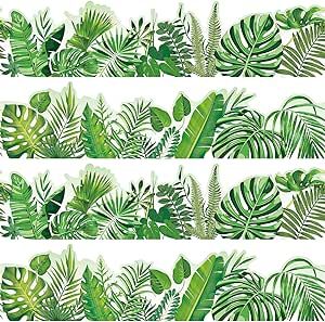 Plant Bulletin Board, Boho Style Office, Jungle Border, Board Classroom, Family Wall Decals, Classroom Wall Decor, Leaf Border, Childrens Playroom, Paper Leaves