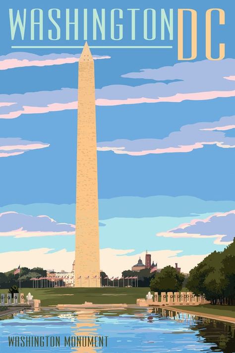 Washington, DC - Washington Monument (Art Prints, Wood & Metal Signs, Canvas, Tote Bag, Towel) Dc Washington, Washington Monument, Washington Dc, Metal Signs, Monument, Washington, Art Print, Signs, Art Prints