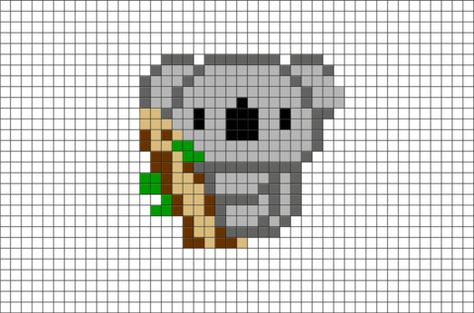 Koala Bear Pixel Art – BRIK Cross Stitch Koala, Koala Cross Stitch Pattern, Cute Animal Pixel Art, Pixel Art Cute Animals, Pixel Art Bear, Pixel Art Easy Cute, Tiny Cross Stitch Patterns, Bear Pixel Art, Pixel Art Stitch