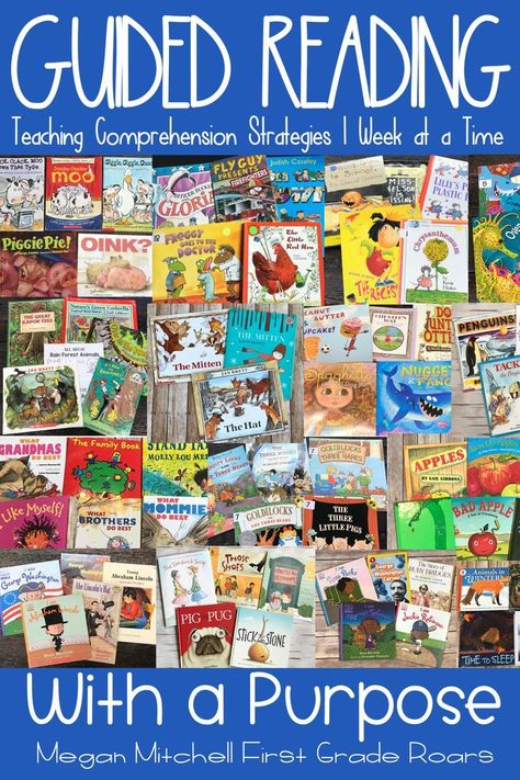 Have you struggled with guided reading in your classroom? Do you teach whole group, small group, or a combination of both? Guided Reading with a Purpose is REAL LITERATURE.  Each day a new book is shared with your class. It is STANDARD BASED INSTRUCTION. Shared Reading Activities, Teaching Comprehension, Classroom Meetings, Guided Reading Activities, Guided Reading Kindergarten, Guided Reading Books, Guided Reading Lessons, Reading Comprehension Strategies, First Grade Activities