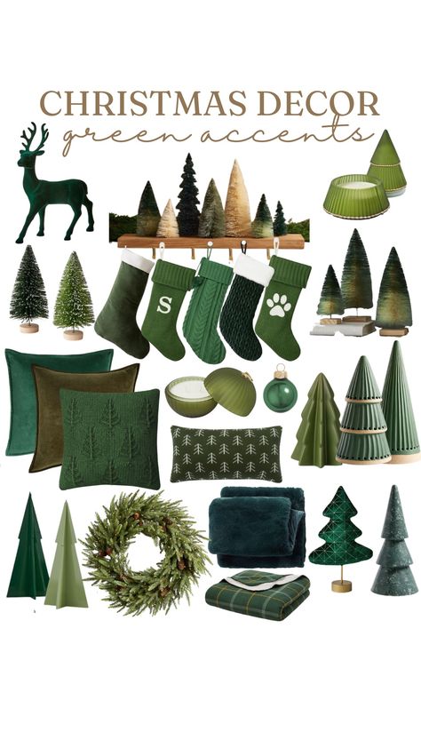 Christmas Decor Ideas Dark Green, Green Balls Christmas Tree, Hunter Green And Red Christmas Decor, Brown Green Christmas Decor, Pine Green Christmas Decor, Forest Green And Red Christmas Decor, Olive Green And Gold Christmas Decor, Green Themed Christmas Decor, Christmas Decor Dark Green