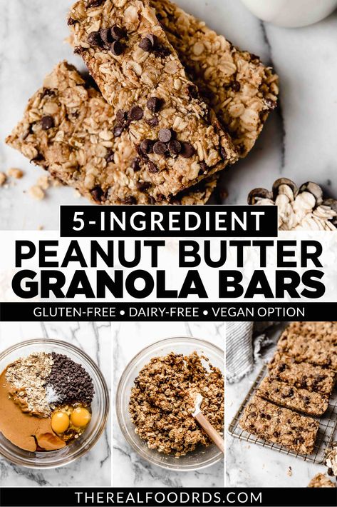 Soft baked peanut butter granola bars studded with chocolate chips in step-by-step photo instructions. Granola Maison Healthy, Healthy Oatmeal Bars, Easy Homemade Granola Bars, Homemade Granola Bars Healthy, Peanut Butter Granola Bars, Homemade Granola Healthy, Chocolate Chip Granola Bars, June Cleaver, No Bake Granola Bars