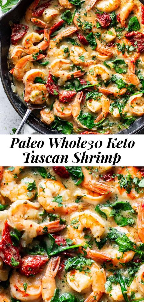 Whole 30 Seafood, Tuscan Garlic Shrimp, Shrimp Paleo, Easy Paleo Dinner, Tuscan Shrimp, Paleo Running Momma, Paleo Fish, Healthier Sweets, Whole30 Keto