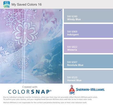 Frozen color palette Frozen Bedroom Paint Colors, Frozen Color Scheme, Diy Frozen Room Decor, Frozen Kids Room Girl Bedrooms, Subtle Frozen Bedroom, Frozen Theme Bedroom Ideas, Frozen Bathroom Ideas, Frozen Theme Nursery, Frozen Mural Bedrooms