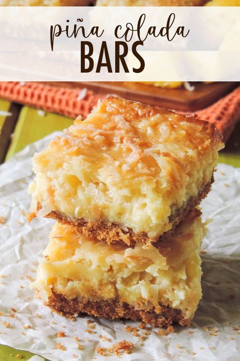 Pineapple And Coconut, Coconut Bars, Cake Bars, Pie Bar, Cookie Bar Recipes, Coconut Recipes, Bars Recipe, Yummy Sweets, Eclairs