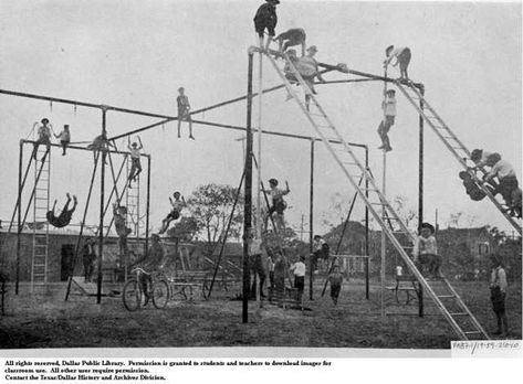 Crazy Dangerous Old Playgrounds - Imgur Modern Playground, Weird History Facts, School Playground Equipment, Playground Slide, Rare Historical Photos, School Playground, Playground Equipment, Kids Playground, Weird World