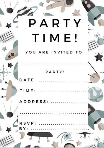 Space Party Invitations | FREE Printables | OHbaby! Birthday Invition Card, Undangan Birthday Party, Birthday Invitation Card Ideas Diy, Invitation Card Design Birthday Template, Party Cards Invitation, Bday Invitation Cards, Party Invitations Aesthetic, Space Party Invitations, Birthday Invitation Card Ideas