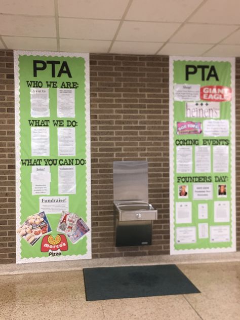 Pta School Bulletin Boards, Parent Council Bulletin Boards, Pto News Bulletin Board, Pta Display Board, Pta Welcome Table, Pta Open House Table Ideas, Pto Display Boards, Pta Table Display Open House, Pta Trifold Board