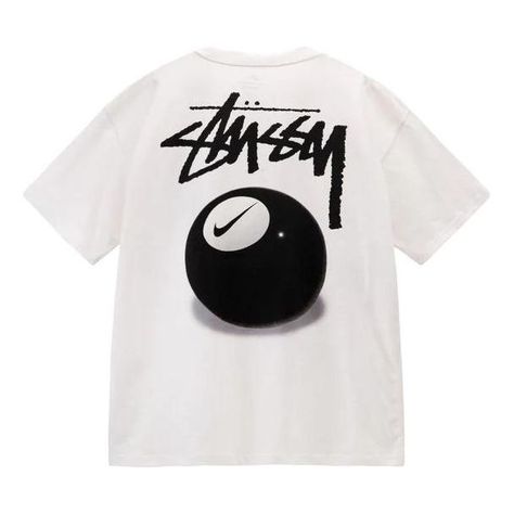 Nike  Stussy Tee DO9322-100 (Unisex/Crossover/Short Sleeve/U.S. Edition) Stussy Clothing, Stussy 8 Ball, Nike X Stussy, Mochila Jansport, Stussy Hoodie, Balls Shirt, Nike Fleece, Couple Tshirts, 8 Ball