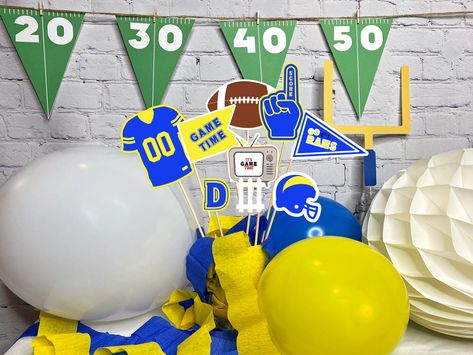 Super Bowl Decor, Football First Birthday, Super Bowl Decorations, Football Super Bowl, Centerpiece Party, Bowl Decor, Rams Football, Super Bowl Football, Football Themes