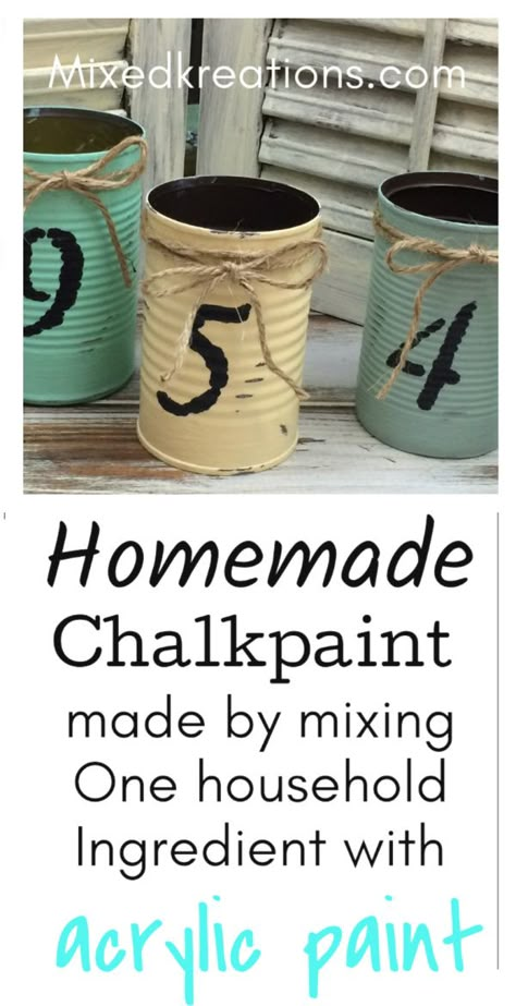 Acrylic Paint Easy, Diy Chalkboard Paint, Diy Chalk Paint Recipe, Make Chalk Paint, Chalk Paint Recipe, Homemade Chalk Paint, Homemade Chalk, Chalk Crafts, Homemade Paint