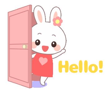 Hello Cartoon, Hi Gif, Special Friendship Quotes, Hello Sticker, Hello Gif, Rabbit Sticker, Good Morning Love Gif, Animiertes Gif, Cute Good Morning Images