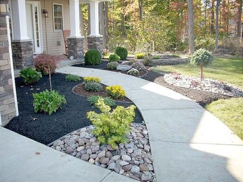 Create A Low Maintenance Garden White Rock Landscaping Ideas White Landscaping Rock, Landscaping Rock, White Rocks, Mulch Landscaping, No Grass Backyard, Walkway Landscaping, Landscaping Diy, Front Yard Landscaping Simple, Lawn And Landscape