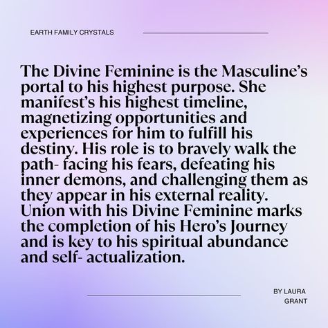 When integrating your divine feminine and masculine  to come into divine union, you can call upon the energy of crystals to assist you through the upheavals that healing may feel like. Divine Feminine And Masculine Quotes, The Divine Masculine, Divine Masculine And Feminine Union, Divine Feminine Friendships, Divine Feminine Divine Masculine, Divine Masculine Energy Update, Divine Feminine Healing, Divine Union Quotes, Healthy Masculine Energy