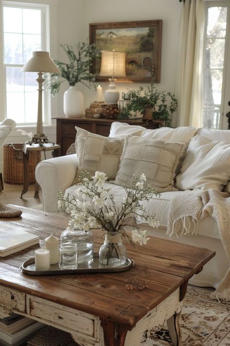 Home Decor Rustic Country Living Room Interior Design Country Cottage Living Room, Country Cottage Living, Country Style Living Room, French Country Living, Living Room Decor Rustic, Casa Country, Country House Interior, French Country Living Room, Cottage Living Rooms