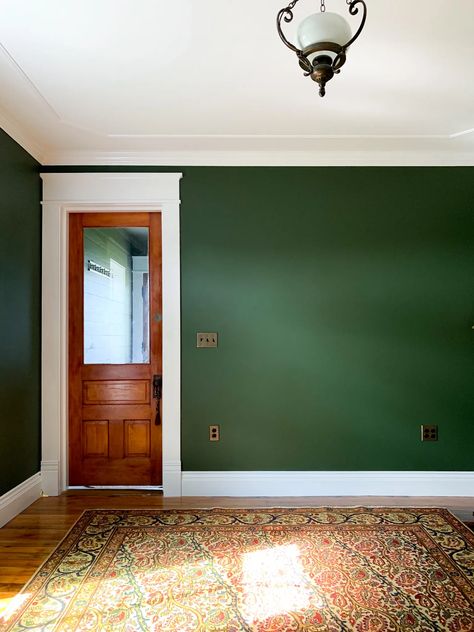 Green Walls Living Room, Dramatic Bedroom, Green Painted Walls, Farmhouse Paint Colors, Farmhouse Paint, Dining Room Colors, Green Paint Colors, Green Walls, Room Paint Colors