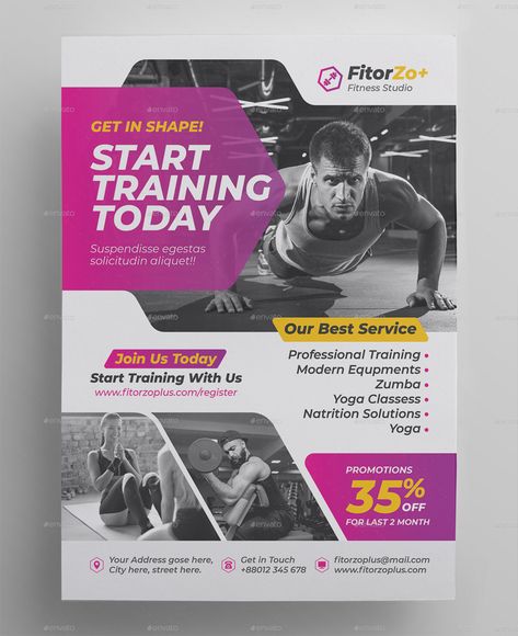 Gym Flyer Template AI, EPS Gym Flyer Design Creative, Gym Ads Design, Gym Layout Design, Fitness Flyer Design, Beauty Brochures, Gym Flyer, Gym Schedule, Gym Banner, Layout Magazine