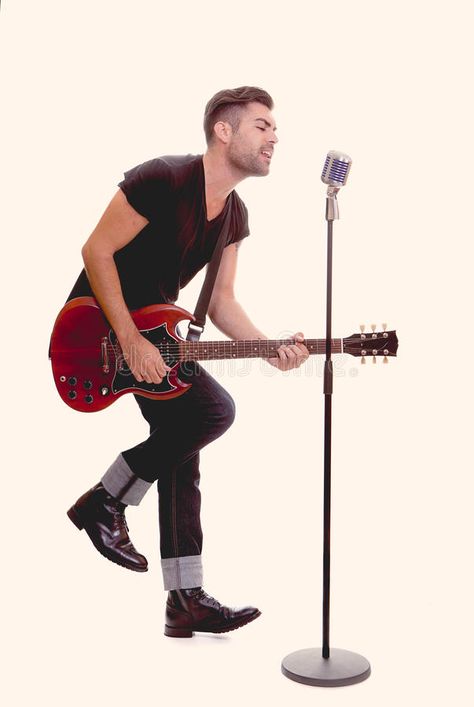 Rock star singing with guitar. And microphone #Sponsored , #Affiliate, #Sponsored, #star, #guitar, #singing, #Rock Singing With Guitar, Guitar Pose Reference, Guitar And Microphone, Punk Poses, Guitar Pose, Gesture Drawing Poses, Music Illustration, Human Reference, Music Images