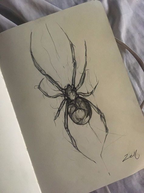 Dark Artist Aesthetic Drawing, Simple Halloween Sketches, Biro Drawing Simple, Halloween Drawings Sketches, Ink Drawings Ideas, Spiders Sketch, Abstract Sketches Creative, Backstabbing Drawing, Drawing Ideas Spider