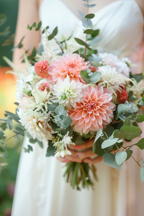 Unveil 139 dreamy eucalyptus wedding bouquets for every bride. See the full list and get inspired! #WeddingBouquets #EucalyptusLove #BrideStyle Click to see more! Spring Eucalyptus Wedding, Wedding Bouquets Bride Eucalyptus, Dalia Bouquet Wedding Fall, Light Pink Dark Green Wedding, Wedding Bouquets Eucalyptus, March Wedding Flowers, Bridal Bouquet Peony, Katrina Wedding, August Wedding Flowers