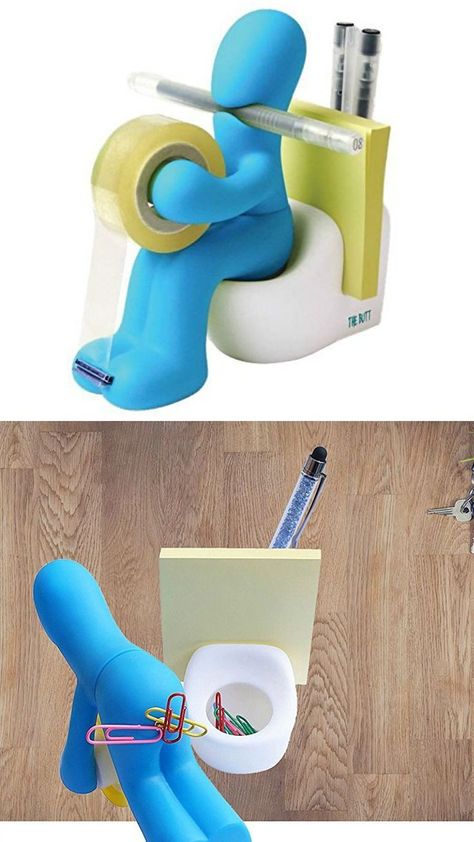 HE BUTT' | Tape Dispenser and Supply Station | Funny Accessory for Office, Home or School | Fun Novelty Desk Tidy and Desktop Notepad Holder Includes Paper Clips, 100 Page Sticky Notes and Pen | Ideal Present/gift #ad #gift #funny Tape Dispenser Design, Funny Office Supplies, Unusual Gifts For Men, Desktop Gadgets, Boys Desk, Desk Organiser, Stationary Supplies, Funny Ads, Tape Dispenser