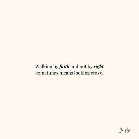 Do you have faith even when you can’t see it? Some people may say that you’re crazy. They may not understand why you believe in something that seems impossible. However, we walk by faith and not sight. We trust that God will do what he said. It doesn’t matter what it looks like to anyone else. If God said we believe it! “For we walk by faith, not by sight” 2 Corinthians‬ ‭5‬:‭7‬ ‭KJV‬‬ Does anybody else believe in what looks impossible? 🙋‍♀️ #joi2day #walkbyfaith #trustingod #christian... Walk In Faith Quotes, By Faith Not By Sight, Biblical Quotes, Walk By Faith, Have Faith, Trust God, Faith Quotes, Christian Quotes, Matter