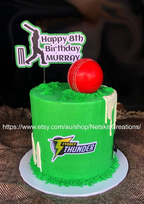 Cricket Cake Design, Cricket Party, Cricket Theme Cake, Sport Cricket, Cricket Cake, Emma Wiggle, White Cake Pops, Cake Topper Printable, Bday Pics