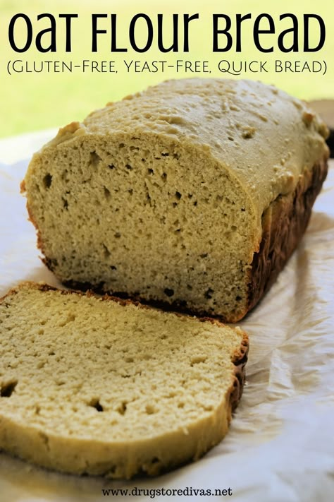 Oat Flour Yeast Bread Recipes, Oatmeal Yeast Bread, Oat Flour Loaf, Oat Bread Recipe No Flour, Oat Flour Bread Recipe, Oat Flour Bread, Gluten Free Oat Bread, First Bread Recipe, Oat Bread Recipe