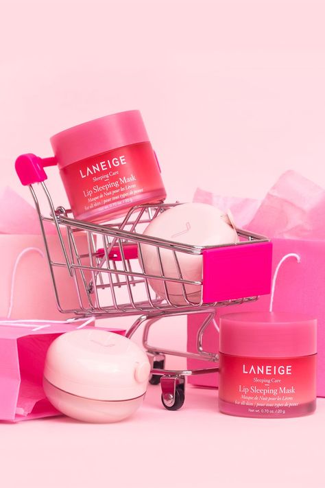 Laneige Product Photography, Makeup Product Photoshoot, Lip Care Products, Skincare Products Photography, Laneige Lip, Marketing Products, Cosmetics Photography, Laneige Lip Sleeping Mask, Beauty Products Photography