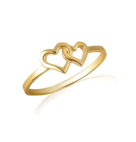 Double Heart Ring, Unique Styling, Multiple Rings, Double Heart, Solid Gold Jewelry, Ring Sizes, Gold Collection, Religious Jewelry, Delicate Rings