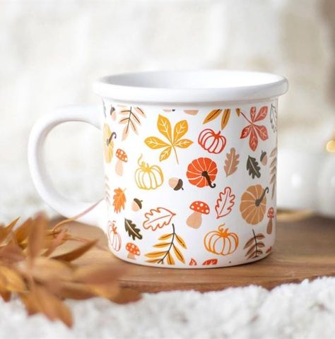 Get in the autumnal spirit with our Autumn Leaves And Pumpkin Mug! Perfect for savoring hot tea or a pumpkin spice latte, this chunky mug features a nostalgic leaf and pumpkin design in shades of orange and red. It's microwave safe and holds 480ml, making it a fall favorite year after year. Product DimensionsH9cm x W13.3cm x D10cm Perfect as a gift for any occasion or as a treat for yourself! 📦🚚 Sent on an Express service (1 - 2 business days) - £4.95 Acorn Leaf, Pumpkin Mug, Pumpkin Print, Incense Cones, Valentines Day Weddings, Hot Tea, Pumpkin Design, Pumpkin Spice Latte, Pottery Painting