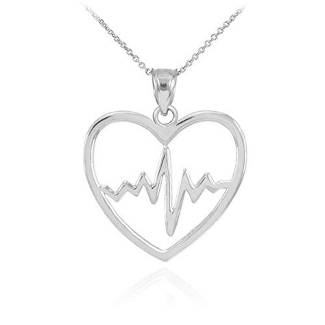 925 Sterling Silver Lifeline Pulse Heartbeat Charm Open Heart Pendant Necklace #Pendants, #Necklaces, #Jewelry, #Women, #Clothing, Shoes & Jewelry, Heartbeat Necklace, Platinum Bracelet, Open Heart Necklace, Special Jewelry, Open Heart, Wedding Bracelet, Heart Pendant Necklace, Heart Necklace, Gold Pendant