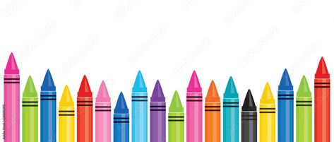 Download Cute vector education banner with border of bright colored crayons on white background. Colorful template with copy space for website, flyer, social media, newsletter, sales promotion. Stock Vector and explore similar vectors at Adobe Stock. Colorful Template, Education Banner, Border Templates, Cute Vector, Sales Promotion, Background Colorful, Vintage School, Bright Colored, Sale Promotion