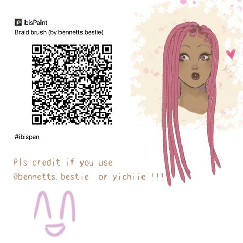 Also tag me on tiktok if you use it i wanna see🌹🌹 Box Braids Ibis Paint Code, Locs Qr Code Ibis Paint, 4c Hair Ibis Paint Code, Dread Ibispaint Brush, Braid Pen Ibis Paint, Ibis Paint X Brushes Qr Code Hair Braid, Ibis Paint Brush Code Black Hair, Ibis Paint Brush Code Braids, Dreads Ibis Paint Code