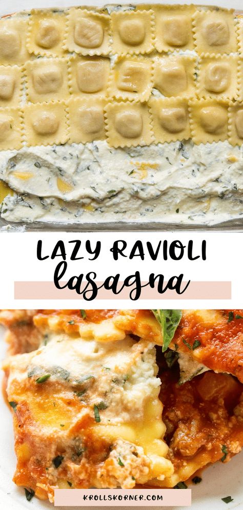 Easy Lasagna Recipe With Ricotta And Ravioli, Ravioli Lasagna Recipe With Ricotta, Ravioli Recipe With Ricotta, Lasagna Using Ravioli, 3 Cheese Lazy Lasagna, Layered Ravioli Bake, Lazy Lasagna Ravioli With Ricotta, Ravioli Lasagna Bake With Ricotta, Ravioli With Ricotta Cheese