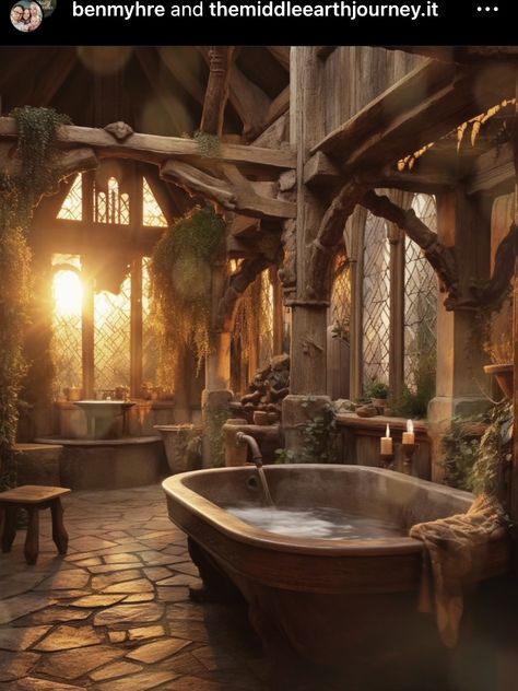 Hobbit House Interior, Cordwood Homes, Book Mood, Castle Decor, Neo Gothic, Gothic Furniture, Dream Bath, Castles Interior, Medieval Houses