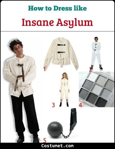 Insane Asylum Costume for Cosplay & Halloween 2023 Insane Asylum Costume Ideas, Haunted Insane Asylum Ideas, Asylum Patient Costume, Insane Asylum Outfit, Mental Asylum Outfit, Insane Asylum Halloween Costume, Mental Hospital Patient Outfit, Asylum Outfit, Asylum Costume