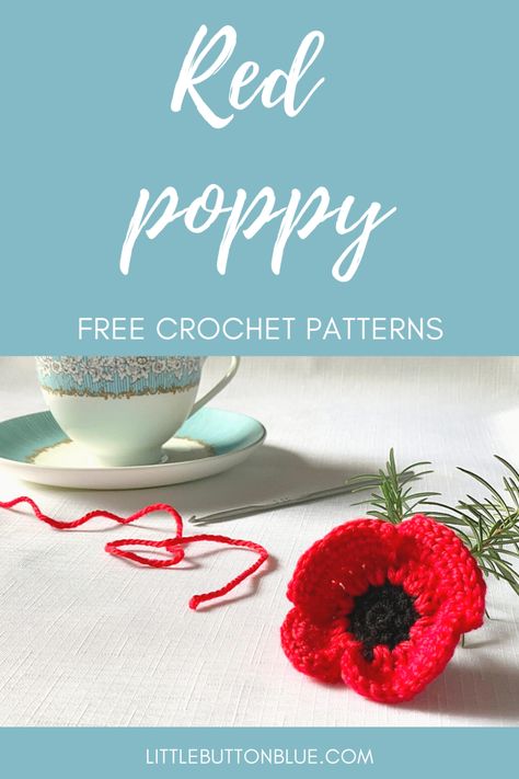 Crochet Poppy Free Pattern Uk, Crochet Poppies Free Pattern, Crochet Poppy Free Pattern, Crochet Poppy Pattern, Poppy Crochet, Poppy Tutorial, Knitted Poppies, Crochet Thread Projects, Diy Christmas Decorations Dollar Store