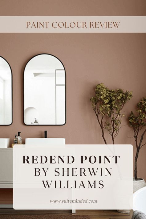 Redend Point was elected Sherwin Williams’ Paint Colour of The Year 2023, and for many reasons. Opinions on this warm colour are mixed but I personally love it. Some people say it’s a dusty pink, others say it’s a pale muted terra cotta. I think Redend Point is a  muted brown with pink and orange undertones. This mix of undertones makes it a bit complicated to apply in your home, but after reading this article, you’ll know how and where to use it. Colour Of The Year 2023, Redend Point, Sherwin Williams Paint, Warm Paint Colors, Muted Brown, Pink Paint Colors, Pink Office, Sherwin Williams Paint Colors, Paint Colour