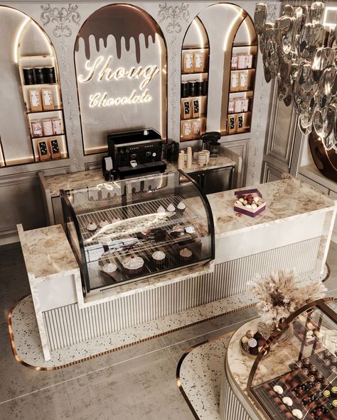 Chocolate Store Design, Cake Shop Interior, Cake Shop Design, Bakery Shop Interior, تصميم الطاولة, Modern Restaurant Design, Bakery Shop Design, Bakery Interior, Bakery Design Interior