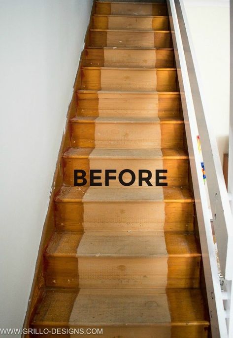 Ombré Stairs, French Vintage Living Room, Painted Stair Risers, Stair Renovation, Stair Ideas, Stair Makeover, Stairs Makeover, Staircase Remodel, Staircase Makeover