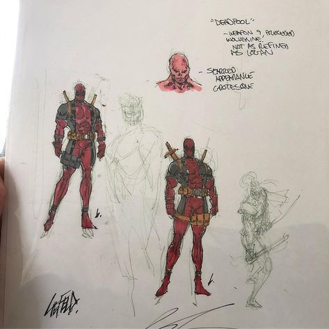 Rob Liefeld on Instagram: “The Deadpool Blueprints, 1991.  From my head to the page to the contract to the bank. Name, concept, powers, personality, origin. It’s all…” Rob Liefeld Art, Zhc Art, Comic Magazine, Rob Liefeld, David Finch, Batman Concept, Deadpool Art, Deadpool Comic, Art Models