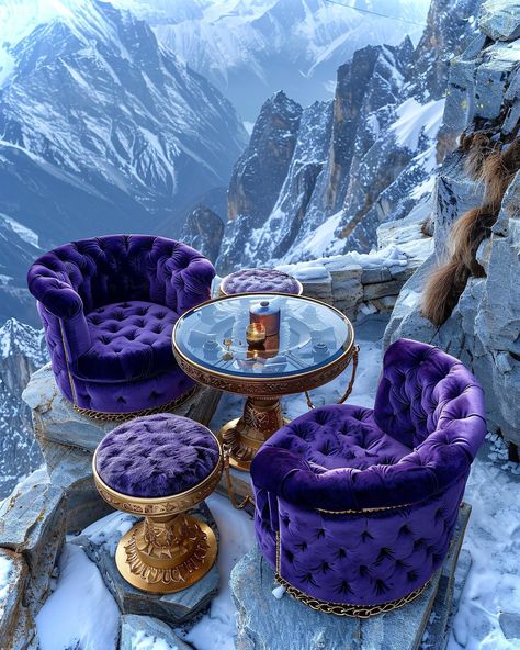 Luxurious Mansions Interior, Purple Bar, Unique Chairs Design, Drawing Room Design, Exquisite Gardens, Bling Phone Cases, Unique Chair, Getaway Cabins, Boho Theme