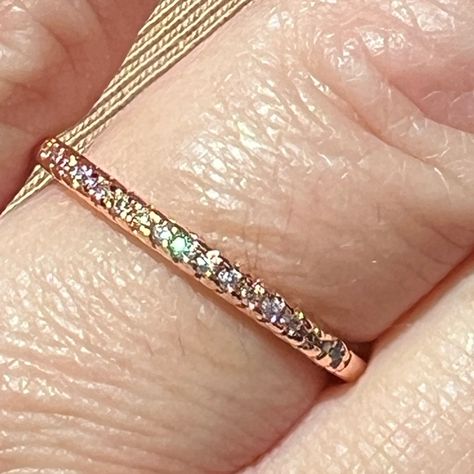 This Women's Wedding Or Anniversary Band Features A Clear Zircon. The Pav Setting Style Adds A Minimalist And Elegant Touch, Making It Suitable For Weddings, Anniversaries, Or Any Special Occasion. The Ring Is Stackable But Not Sizable, And It Is Not Handmade. The Condition Is New With Tags. Keywords: Zircon, Rose Gold, Wedding Band, Anniversary Band, Pav Setting, Minimalist, Elegant, Stackable, Women's Ring, 14k Gold. Main Stone: Zircon Ring Size: 8 Type: Wedding/Anniversary Band Main Stone Color: Clear Color: Gold Department: Women Material: Zircon Setting Style: Pav Features: Stackable Theme: Elegant Comes From A Smoke Free And Pet Free Home. Rose Gold Wedding Band, Zircon Ring, Pave Setting, Rose Gold Wedding, Anniversary Bands, Gold Wedding Band, Ladies Boutique, Womens Jewelry Rings, Gold Wedding