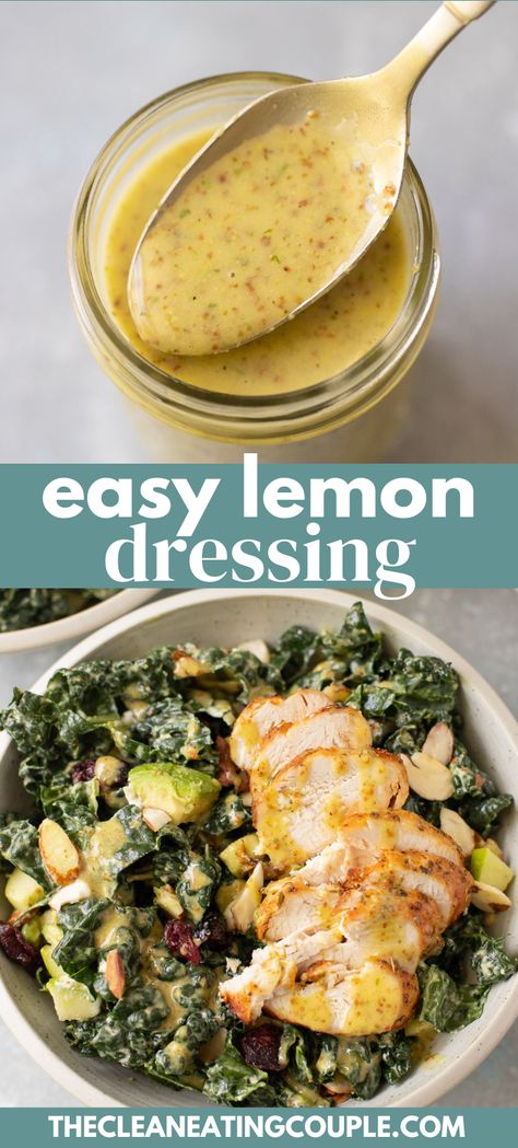 This Easy Honey Lemon Dressing is so delicious and quick to make! Blend together a few ingredients for the best honey mustard lemon dressing. Lemon Salad Dressings, Salad Mixes, Salad Dressing Recipes Healthy, Lemon Salad, Salad Dressing Recipes Homemade, Mediterranean Salad, Healthy Salad Dressing, Best Honey, Homemade Salads