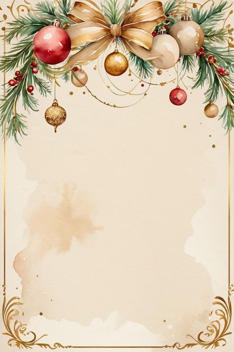 Christmas Card Wallpaper, Christmas Boarders Template Design, Christmas Flowers Wallpaper, Nutcracker Background, Simple Christmas Background, Christmas Digital Backgrounds, Christmas Wallpaper Iphone Vintage, Winter Writing Paper, A4 Size Paper Border Design Flower